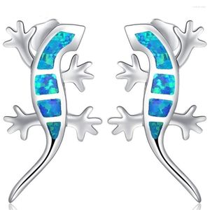 Stud Küpe Moda Mavi Ateş Opal Kadın Gecko Hayvan Komik Küpe Boho Takı Aretes de Mujer