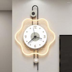Настенные часы большая современная классическая мода уникальная светодиодная светодиодная часа гостиная столовая без тикания