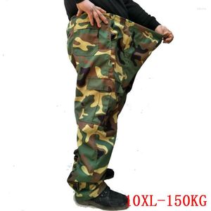 Pantaloni maschili di grandi dimensioni mimetico banda elastica elastica 7xl 8xl 9xl più 10xl estate sciolte verde sport 50 52