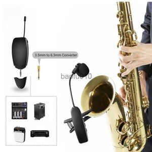 Микрофоны саксофона Профессиональный беспроводной микрофон UHF Gooseneck Voice Recording Live Show для саксофонового труба саксокс -рога Tuba Flute Hkd230818