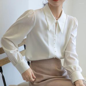 Женские блузки 2023 Осенняя женская рубашка Шифоновые топы с длинным рукавом