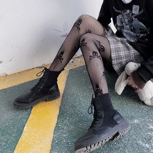 Seksi Çorap Kafatası Gotik Fishnet Çorapları Lolita Mesh Taytları Kadınlar için Çoraplar Nettings y2k Pantyhose Taytlar Seksi iç çamaşırı cosplay 230818