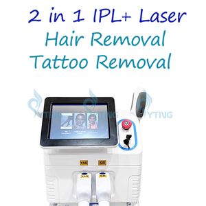 2 из 1 многофункционального удаления лазерных волос IPL ND YAG Лазерная татуировка Удаление углеродной очистки красавица