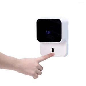 Sıvı Sabun Dispenser Büyük Depolama Alanı LED Ekran El Yıkama Duvara Monte Otomatik İndüksiyon Köpüğü Ev