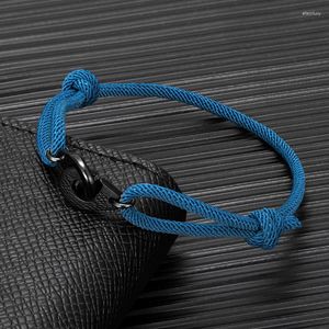 Очарование браслетов Mkendn Black Staine Steel Bracefuff Bracefuff на шнур для женщин мужские веревки рука
