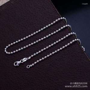 Zincirler Kjjeaxcmy İnce Mücevherler 925 STERLING Gümüş Boncuklar Moda Kalın Çapı 2.5 mm Kadın Tarzı Kolye (Uzun 65 cm)