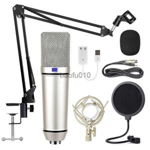 Mikrofonlar Kondansatör Mikrofon RU-87 Kayıt Mikrofon Profesyonel Studio Bilgisayar Canlı Vokal Podcast Oyun Şarkıları HKD230818