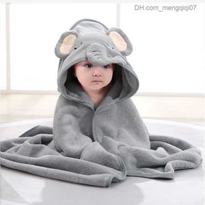 Towels Robes 0-3Y Unisex Baby Shower Gel Flannel Cloak Cartoon Boys and Girls Super Soft Hooded Spa Robe Bath Towel Neonatal Cover Baby Shower Gift Z230819