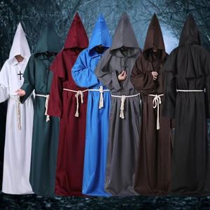 Halloween cosplay costume, medieval monk costume, monk robe, wizard robe, pastor costume set
