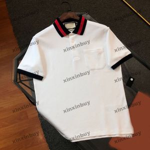 Xinxinbuy Мужчины дизайнерская футболка футболка 23ss Paris Pocket Letter Letter Emelcodery с короткими рукавами.