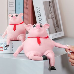 Dekoratif Nesneler Figürinler Pembe Domuz Dekompresyon Oyuncakları Sevimli Sıkın Güzel İlham Verici Kırmızı Eşarp Piggy Bebek Çocuklar İçin Stres Rahatlatma Oyuncak 230817