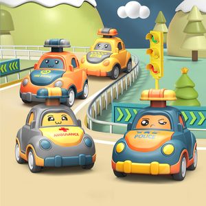 Diecast Model Çocuk Oyuncak Karikatür Sevimli Çekme Mini Araçlar Basın Taksi Ambulans İtfaiye Araç Kremi Erkekler İçin Eğitim Seti Erkekler 230818