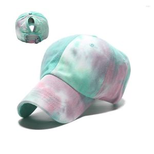 Ball Caps Foreign Trade Tie-Dye Summer Sunpray Baseball Cap Женский красочный пик Amazon Eaby с волосами extensi