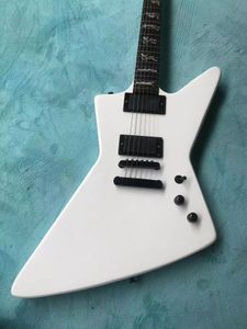 Металлик Джеймс Хетфилд Человек в Wolf Inlay White Electric Guitar Active China EMG Пикапы 9 В батарея Black Adware