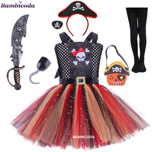 Cosplay Çocuk Korsan Kostümleri Kız Çocuklar Fantasia Infantil Süslü Elbise Giyim Cadılar Bayramı Karnaval Kostümü Kız 230818