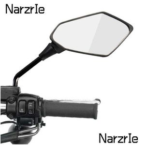 Motorcycle Mirrors 2Pcs Pair Scooter Motocross Rearview S Electrombile Back Side Convex Mirror 8 10Mm Carbon Fiber 1214 Drop Deliver Dhrx1