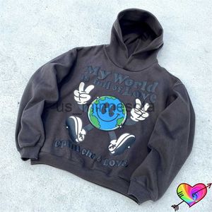 Erkek Hoodies Sweatshirts Koyu Gri Cpfmxyz Dünya Aşk Kapüşonlu Erkek Kadınlar 3D Köpük Baskı Kaktüs Bitki Bit Pazarı Sweatshirts Fleece Sakulakları J230818