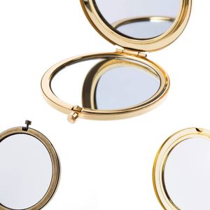 Kompakt Aynalar Y03 Mini Makyaj Aynaları 57.1mm Boş Yuvarlak Metal Kompakt Ayna Taşınabilir Kozmetik Cep Aynası Kızın Kadınları Güzellik 230818