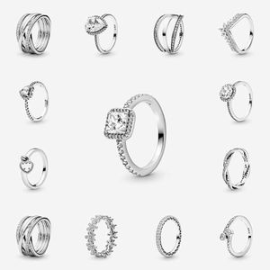Женское кольцо из стерлингового серебра 925 пробы для подарка любовнику с бриллиантами CZ, ювелирные изделия, подходят Pandora, роскошные дизайнерские кольца в европейском и американском стиле