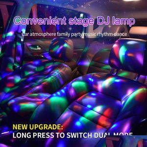 Diğer Araba Işıkları Atmosfer Işık USB Şarj Sesli Sesli LED sahne dekorasyon Disco Magic Ball Noel Müzik Ritim Drop de Dhjlx