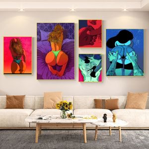 Наклейки на стенах абстрактные тела секс -рубет плакаты аниме плакаты липкие винтажные комнаты домашнее бар кафе каваии 230818