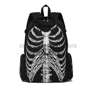 Дизайнерская сумка рюкзак в стиле холст Хэллоуин Многофункциональный школьная сумка унисекс скелет скелет печатный дизайнер