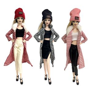 Kawaii Items Fashion Winter Coats Kids Toys Doll Clothes Mini Dress Free Shipping Things For Barbie DIY Girl Children Game Gifts