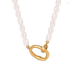 Collane a sospensione collana di perle esagerate per donne semplici versatili con perline dorate di apertura del colletto squisito clavicola coreano gioielli di moda coreana