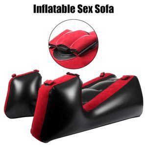 Sports Toys Seks Mobilya Yardımı Şişme Straps Flock PVC Yetişkin Oyunları Çiftler için Bacak Kanepe Mat Seks Araçları Kadınlar Glans Masajcı Seks Ürünleri
