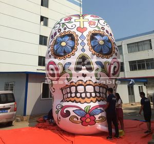 20ft Giant Inflatable Monster Skull Skeleton for Halloween, Waterproof Multi-Color Oxford Fabric, Customizable Pub Stage Decor