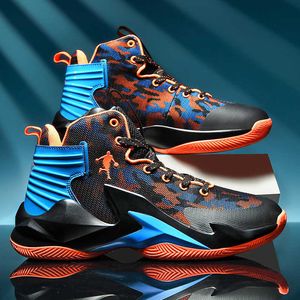 2023 New Mens Basketball Shoes High Top Comfortable Sneakers Youth Sports Trainers Pink Black Blue