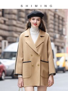 Kadın Ceketler Sonbahar Yüksek Uçlu Yün Palto Çift Kumaş Kıyafet Genç Takım Sayı 230818