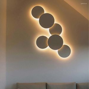 Wall Lamps Modern Nordic Light Bedside Moon LED Iron Lamp Living Room Bedroom Decor Ceiling Dual-use