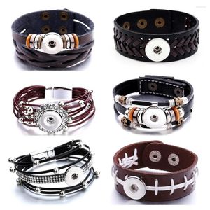 Bangle 10pcs Snap Button Bracelet Brantemade Brown Black Cuth