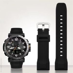 Casio PRG-650 için PRW-6600Y-1A9 PRG600 610 Silikon Saat Bandı Su Geçirmez Kauçuk 24mm Siyah Mavi Saat Kayışı Aksesuarları273Z