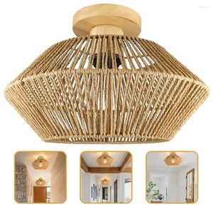 Lampade a sospensione Lam lampade incassate semplici soffitti a forma di casa round home hold home paglia corda lampade a flusso di lampade montato