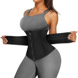 Bel karın şekillendiricisi lateks bel antrenör gövdesi shapewear kadınlar fermuar cincher spor kuşak korse karın kontrol düzeltici şekillendirici şekillendirme göbek kılıfı 230818