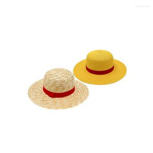 Boinas 2 estilos tamanhos anime japonês luffy chapéu de palha desenho solto solar cosplay para adulto e criança