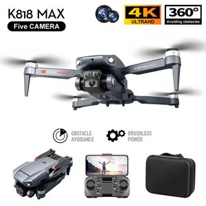 K818 MAX RC DRONE 4K HD 5 Kamera Helikopter Profesional Fırçasız Drone RC Uçak Oyuncakları FPV Kaçınma Drone Profesional Dronlar