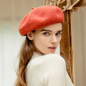 Шерсть в Беретах содержала женщины зимних шляп Винтаж французской плед Топ военный художник шляп Берет 230821