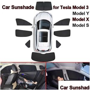Tesla Model 3 Y x S 2021 2022 Ön Cam için Araba Güneş Gölgesi ER Koruyucu Ön Yan Pencere Gizlilik Kör Gölgelendirme Çocuklar Dr DHRWP