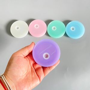 ABD Depo Üreticisi Toptan BPA Ücretsiz Çevre Dostu Yeniden Kullanılabilir Renkli Yedek Plastik PP Akrilik Ekstra Cam 16 oz 20 oz cam kutu kapakları