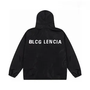 BLCG Lencia Mens Ceketler Rüzgar Derbazı Zip Kapşonlu Şerit Dış Giyim Kalitesi Hip Hop Tasarımcısı Moda Bahar ve Sonbahar Parkas Marka Giyim 5198