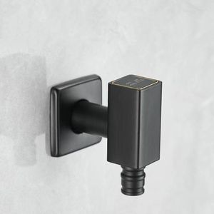 Banyo lavabo muslukları 1 adet bakır otomatik çamaşır makinesi su musluğu siyah modern bahçe hızlı açık / duvara monte musluklar bibcock