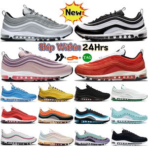 Tasarımcı 97 Koşu Ayakkabıları Erkek 97S Gümüş Mermi Panda Hayalet Cork Obsidian Undftd Üçlü Siyah Beyaz Sunburst Gelecek Paskalya Zarat Gül Sabahları Kadın Trainers