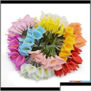 Dekoratif Çiçek Çelenkleri Festival Malzemeleri Ev Bahçe Damlası Teslimat 840 PCS/Lot Yapay Mini Kafa El yapımı PE Köpük Calla Lily Ot1pz