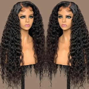 Transparent Lace Wig for Black Women, 4x4 Closure Front Wig, Curly Human Hair Wigs Brazilian Deep Wave Lace Frontal Wig