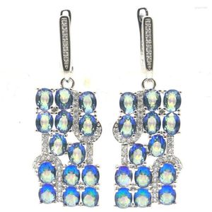 Dangle Küpeler 9G 925 Katı Sterling Gümüş Çok Renkli Menekşe Topaz Garnet Citrine Peridot Tanzanit Beyaz CZ Kadın Hediyesi