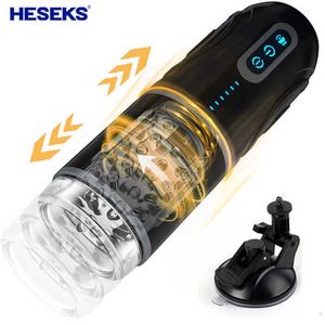 Массажер Heseks Автоматический телескоп вращающийся мастурбатор для мужчины в руки влагалища минет мужская чашка оборудование взрослые