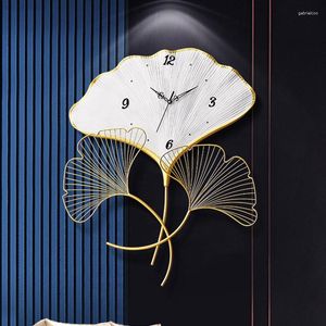 Relógios de parede grande relógio dourado design moderno design de luxo silencioso mecanismo de metal quartzo reloj pared decoração de casa wsw100yh